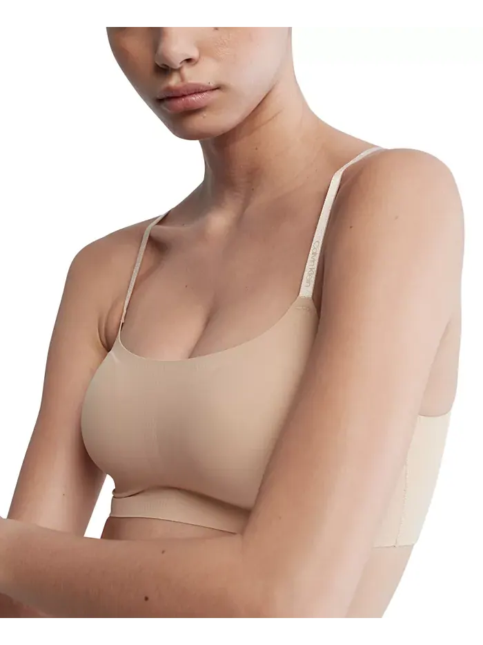 Невидимый удобный слегка уплотненный ретро-бралетт QF4783 Calvin Klein — изображение 5 из 6, коричневый/бежевый