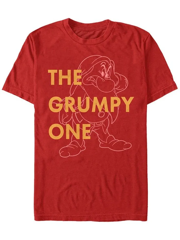 Мужская футболка с коротким рукавом Disney Grumpy Old Dwarf Fifth Sun — изображение 1 из 1, красный