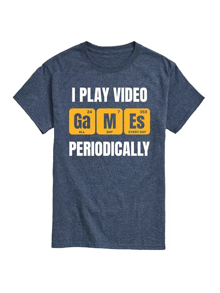 Футболка мужская с коротким рукавом Hybrid Apparel I Play Video Games Periodically AIRWAVES — изображение 1 из 7, синий