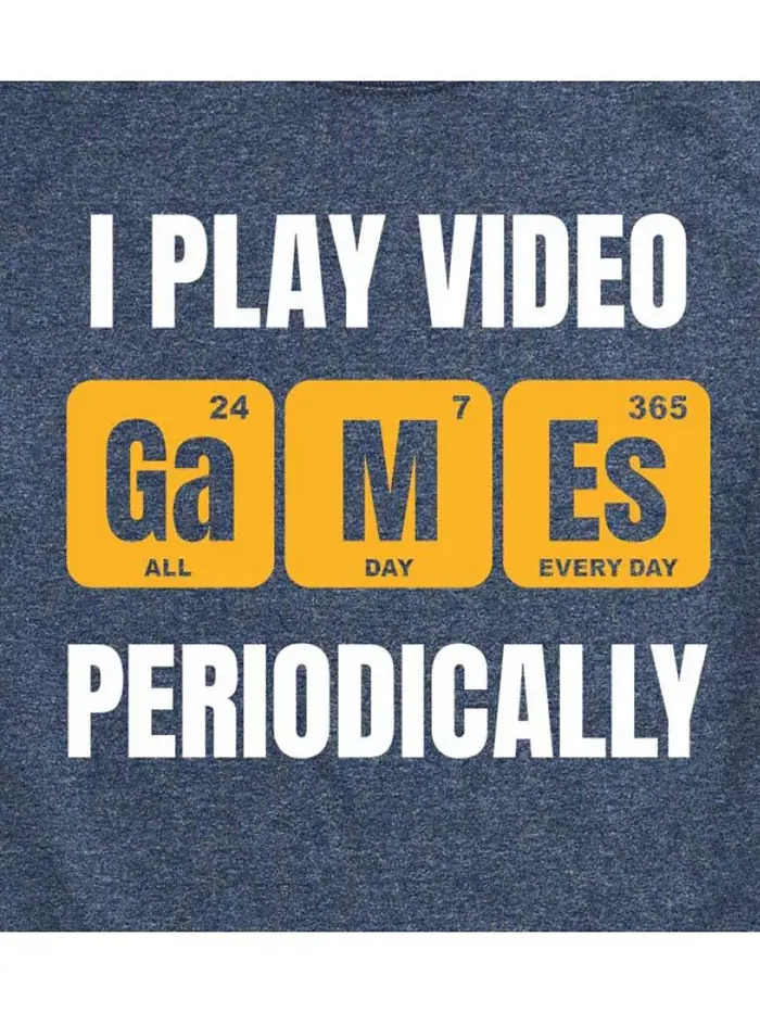 Футболка мужская с коротким рукавом Hybrid Apparel I Play Video Games Periodically AIRWAVES — изображение 3 из 7, синий