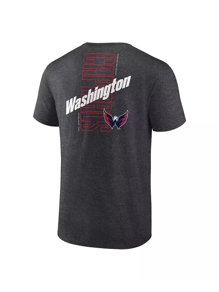 Мужская футболка Heather Charcoal Washington Capitals Backbone Fanatics — изображение 3 из 3, темно-серый