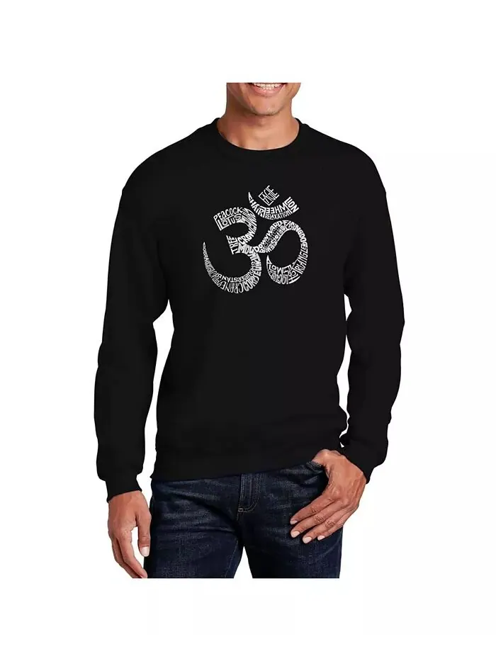 Мужская толстовка Word Art Poses Om Crewneck LA Pop Art — изображение 1 из 2, черный
