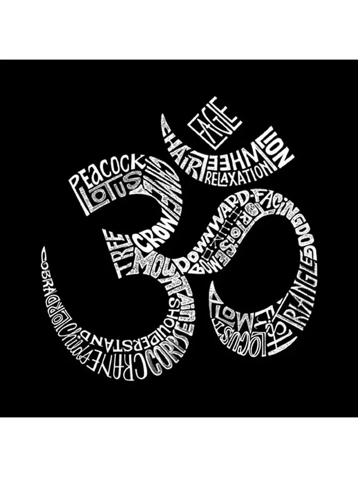 Мужская толстовка Word Art Poses Om Crewneck LA Pop Art — изображение 2 из 2, черный
