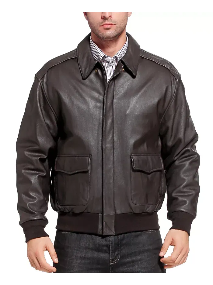 Мужская кожаная летная куртка-бомбер A-2 Landing Leathers