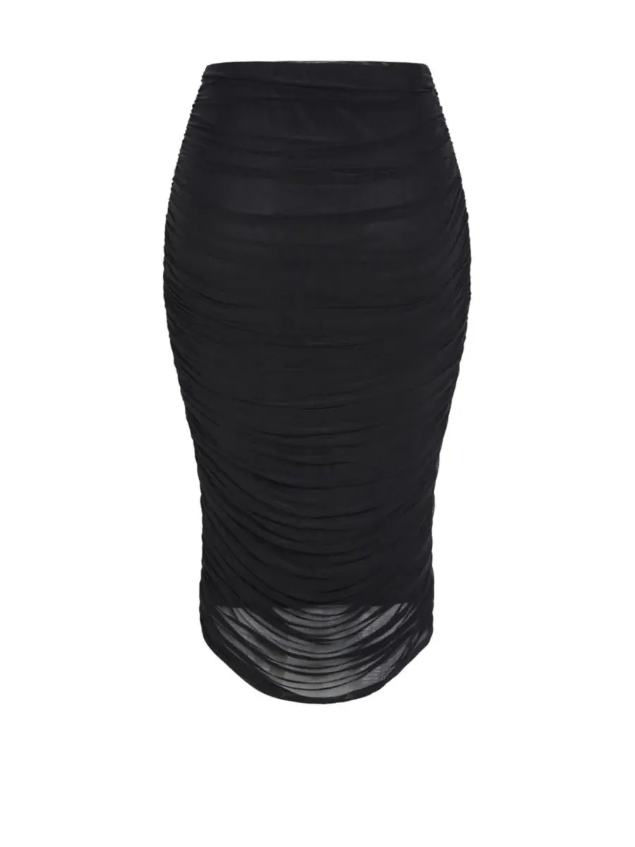 Юбка миди с защипами Anastasia Ruched Midi Skirt CITY CHIC — изображение 5 из 5, черный