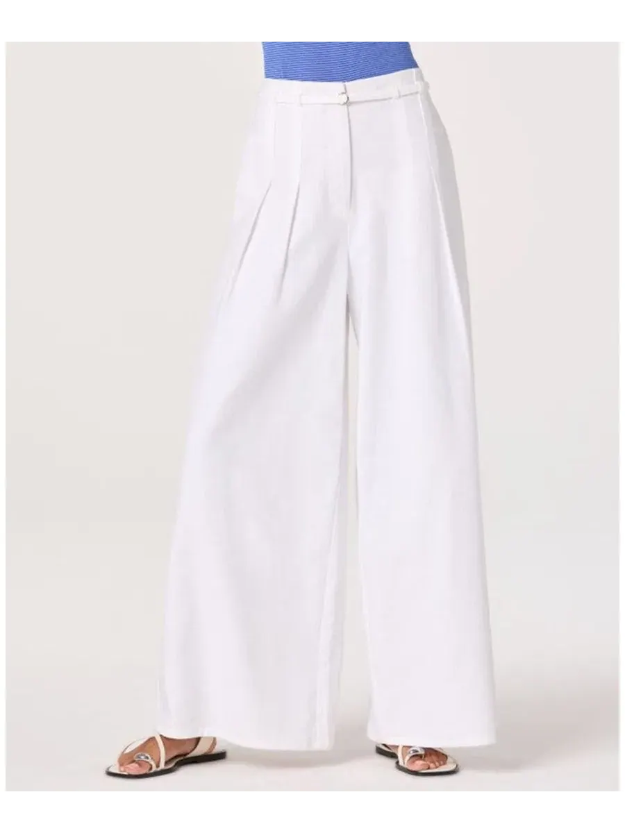 Брюки женские с высокой посадкой Aiden High-Rise Wide-Leg Woven ASTR the Label — белый