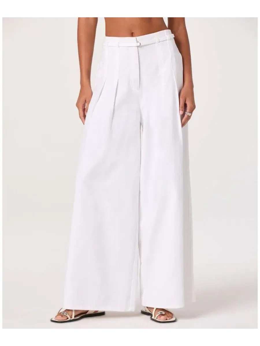 Брюки женские с высокой посадкой Aiden High-Rise Wide-Leg Woven ASTR the Label — изображение 2 из 4, белый