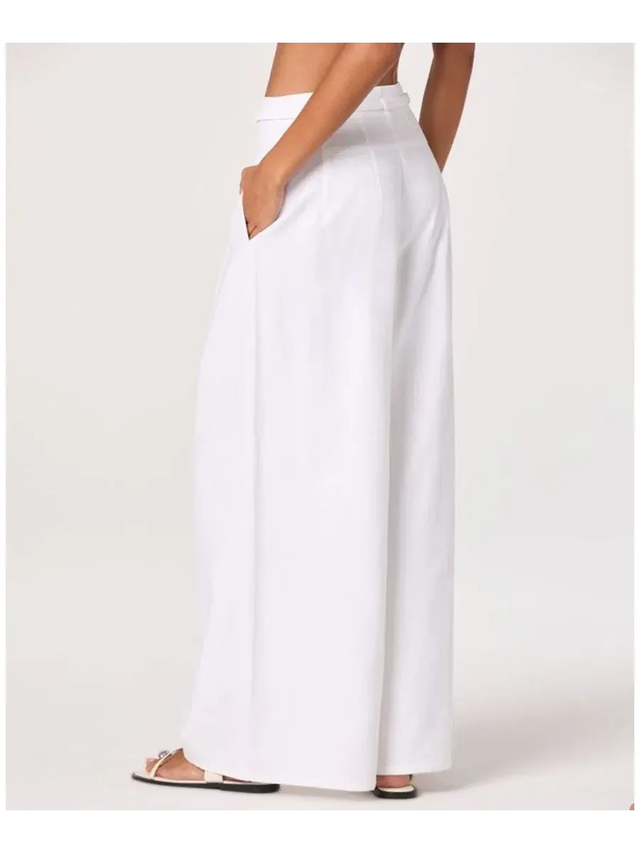 Брюки женские с высокой посадкой Aiden High-Rise Wide-Leg Woven ASTR the Label — изображение 3 из 4, белый