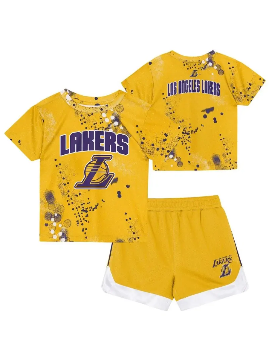 Комплект футболки и шорт с принтом Los Angeles Lakers Outerstuff — изображение 1 из 5, золото