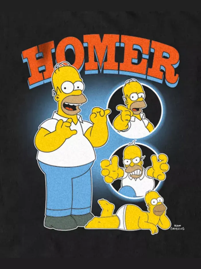 Мужская футболка с коротким рукавом Multiple Homers The Simpsons — изображение 3 из 3, черный