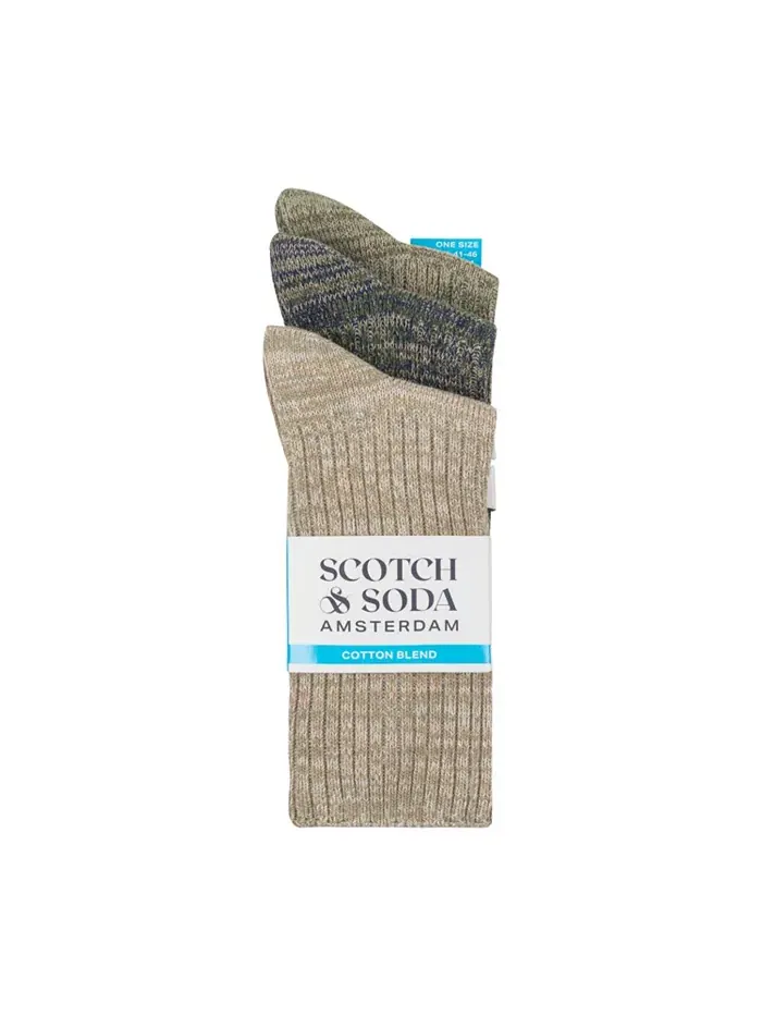 Мужские махровые носки-гольфы Ribbed Crew, 3 пары SCOTCH & SODA — изображение 2 из 2, коричневый