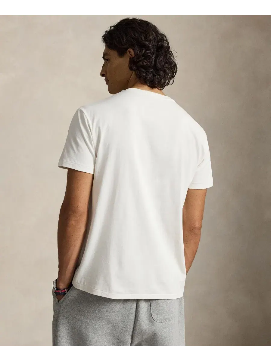 Футболка с логотипом, хлопковая Polo Ralph Lauren — изображение 4 из 5, голубой