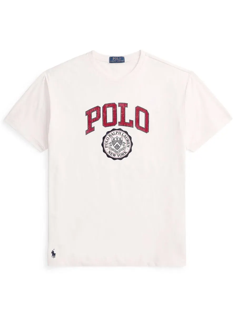Футболка с логотипом, хлопковая Polo Ralph Lauren — изображение 5 из 5, голубой