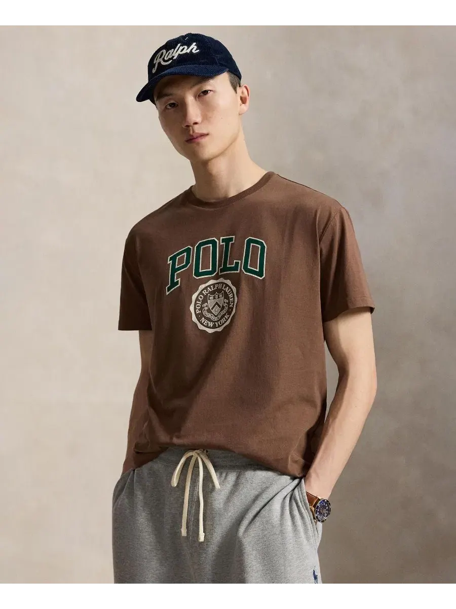 Футболка с логотипом Polo Ralph Lauren — изображение 1 из 6, коричневый