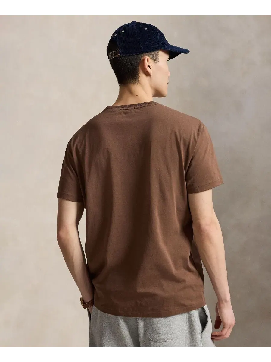 Футболка с логотипом Polo Ralph Lauren — изображение 5 из 6, коричневый