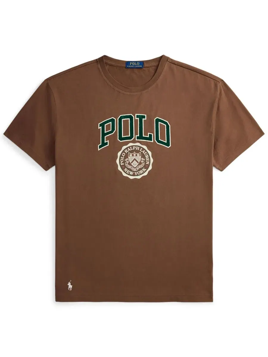 Футболка с логотипом Polo Ralph Lauren — изображение 6 из 6, коричневый