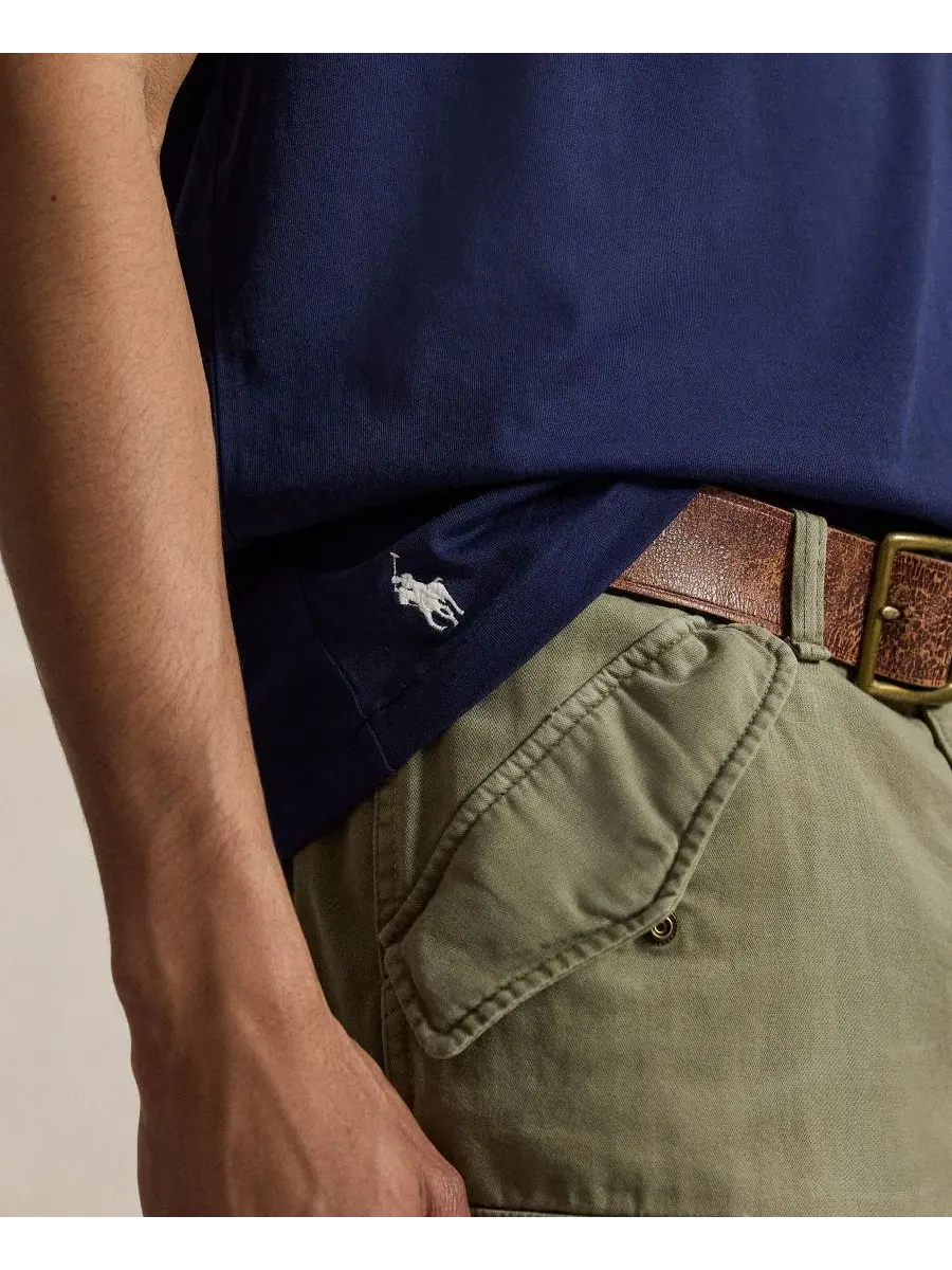 Футболка классическая с логотипом Polo Ralph Lauren — изображение 3 из 5, темно-синий