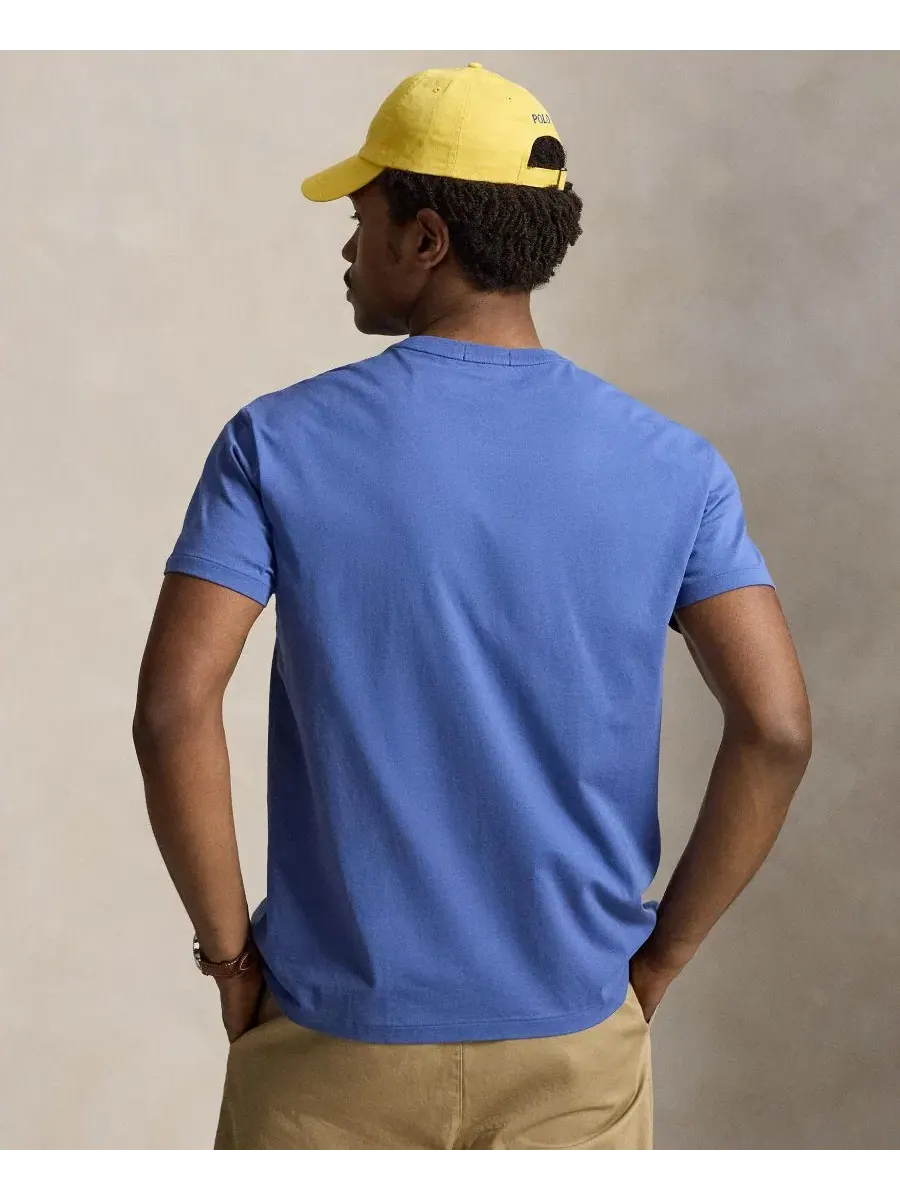 Футболка с вышивкой Pony Polo Ralph Lauren — изображение 4 из 5, синий