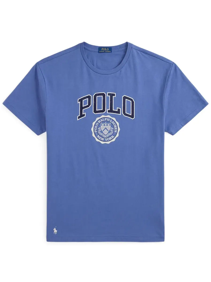 Футболка с вышивкой Pony Polo Ralph Lauren — изображение 5 из 5, синий