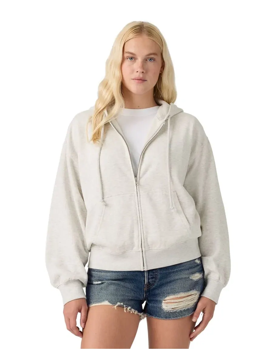 Женская худи-молния Everyday с капюшоном, хлопковая Levi's — изображение 2 из 4, серый