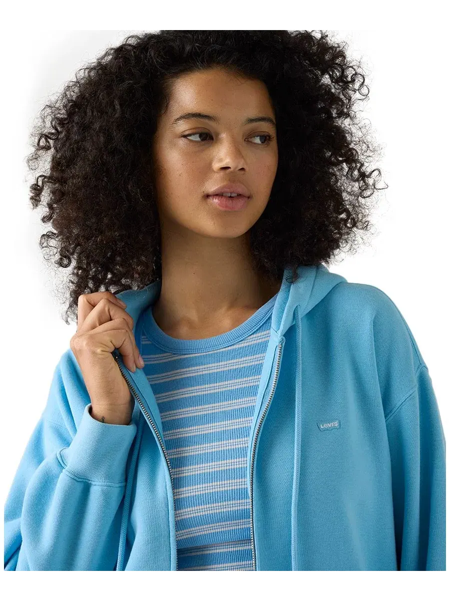 Женская худи с принтом Everyday Zip-Up Hoodie Levi's — изображение 3 из 4, синий