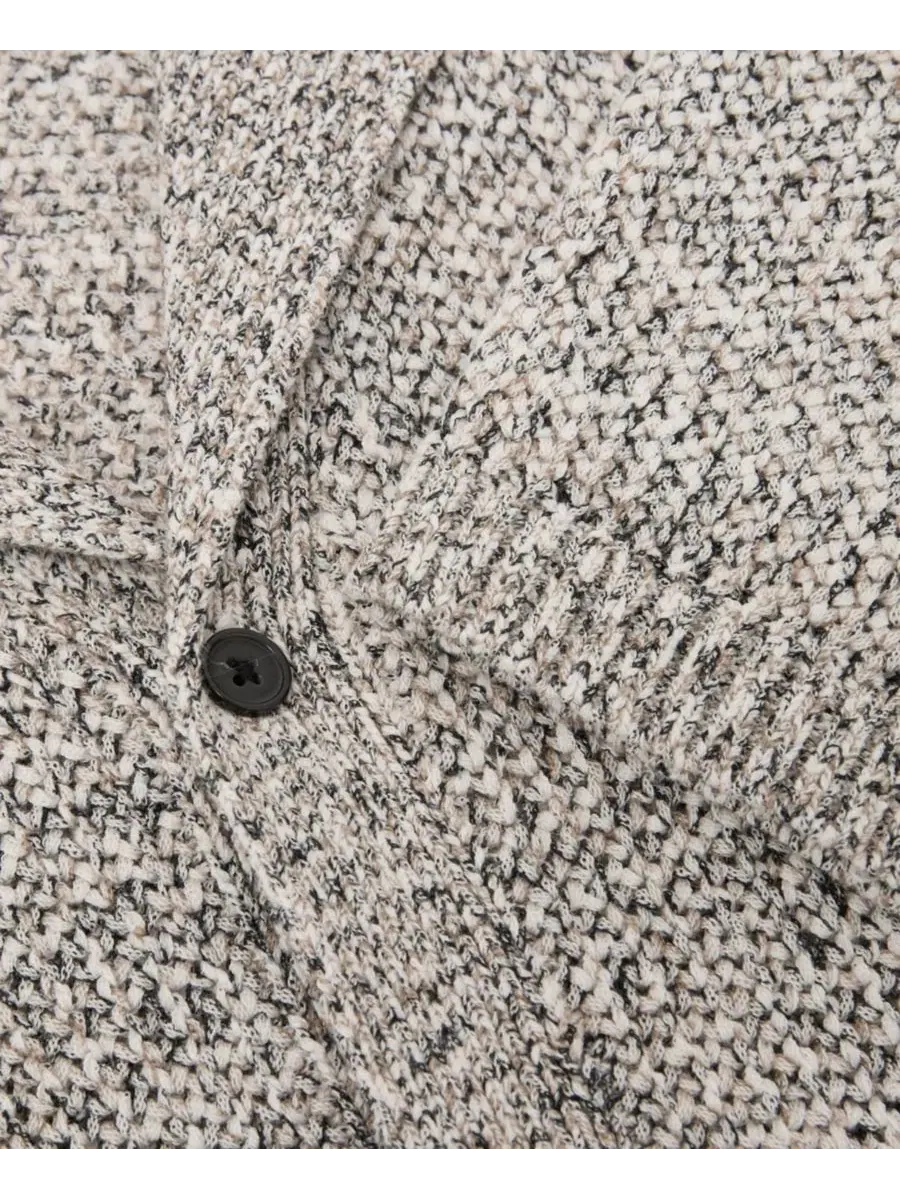 Мужская рубашка с кубинским воротником Addis Button Through Speckled Cuban Shirt REISS — изображение 4 из 5, прозрачный