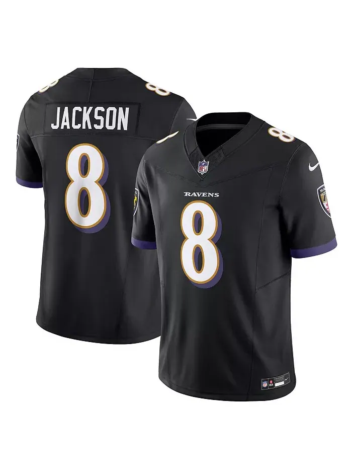 Мужская лимитированная джерси Lamar Jackson Baltimore Ravens Vapor F.U.S.E Nike — изображение 1 из 3, черный