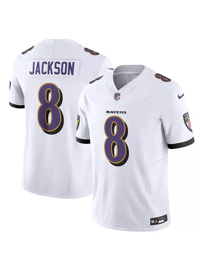 Мужская лимитированная джерси Lamar Jackson Baltimore Ravens Vapor F.U.S.E Nike — изображение 1 из 1, белый