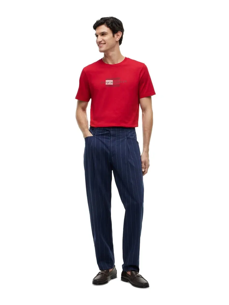 Футболка мужская свободного кроя Script Flag Tommy Hilfiger — изображение 2 из 4, красный