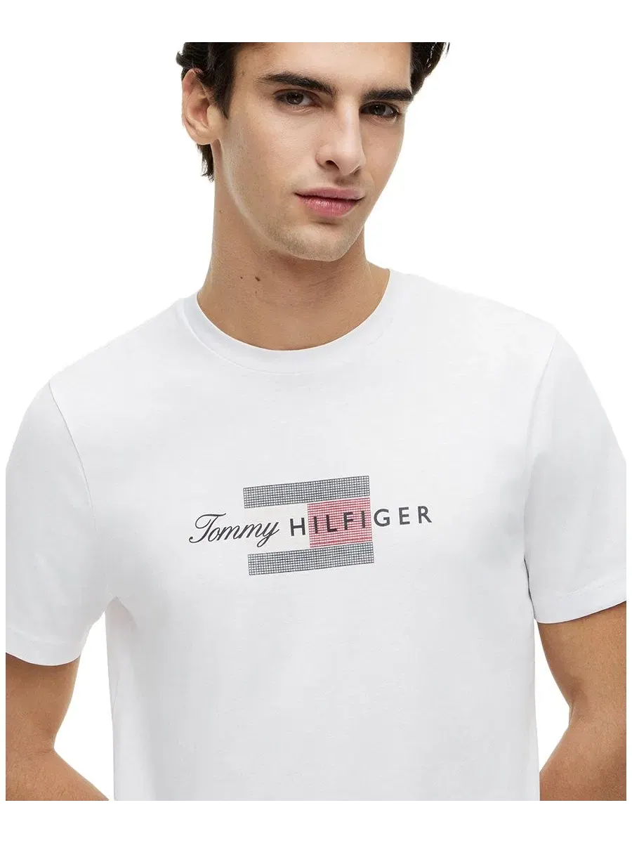 Футболка с коротким рукавом Script Flag Tommy Hilfiger — изображение 3 из 4, белый
