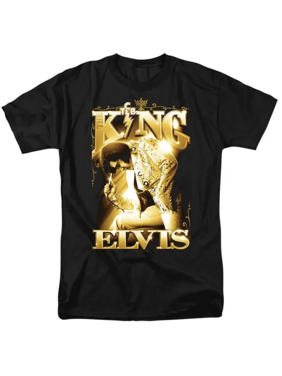 Футболка с принтом Presley The King Elvis — черный