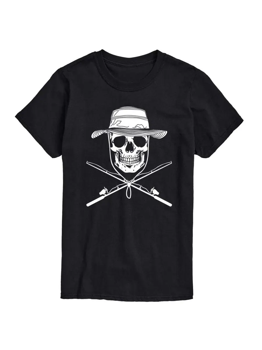 Футболка с графическим принтом Fisherman Skull Crossed Rods AIRWAVES — изображение 1 из 3, черный