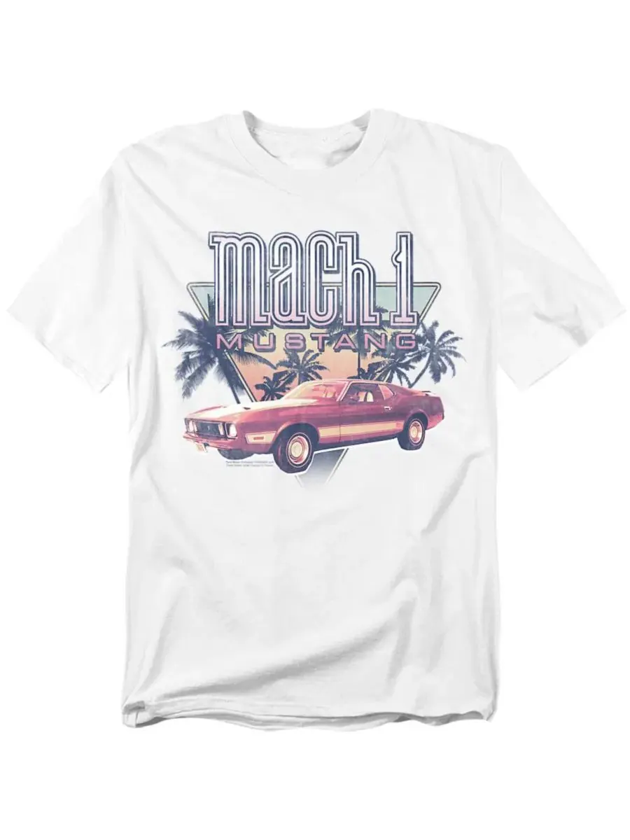 Футболка с принтом Palm Tree Mach 1 Mustang — изображение 1 из 3, белый