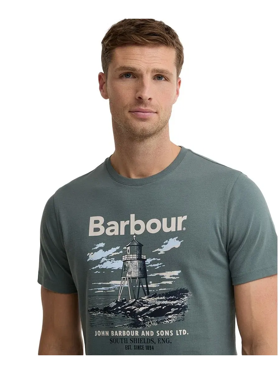 Футболка с графическим принтом Harbourside Barbour — изображение 3 из 5, винтаж бирюза