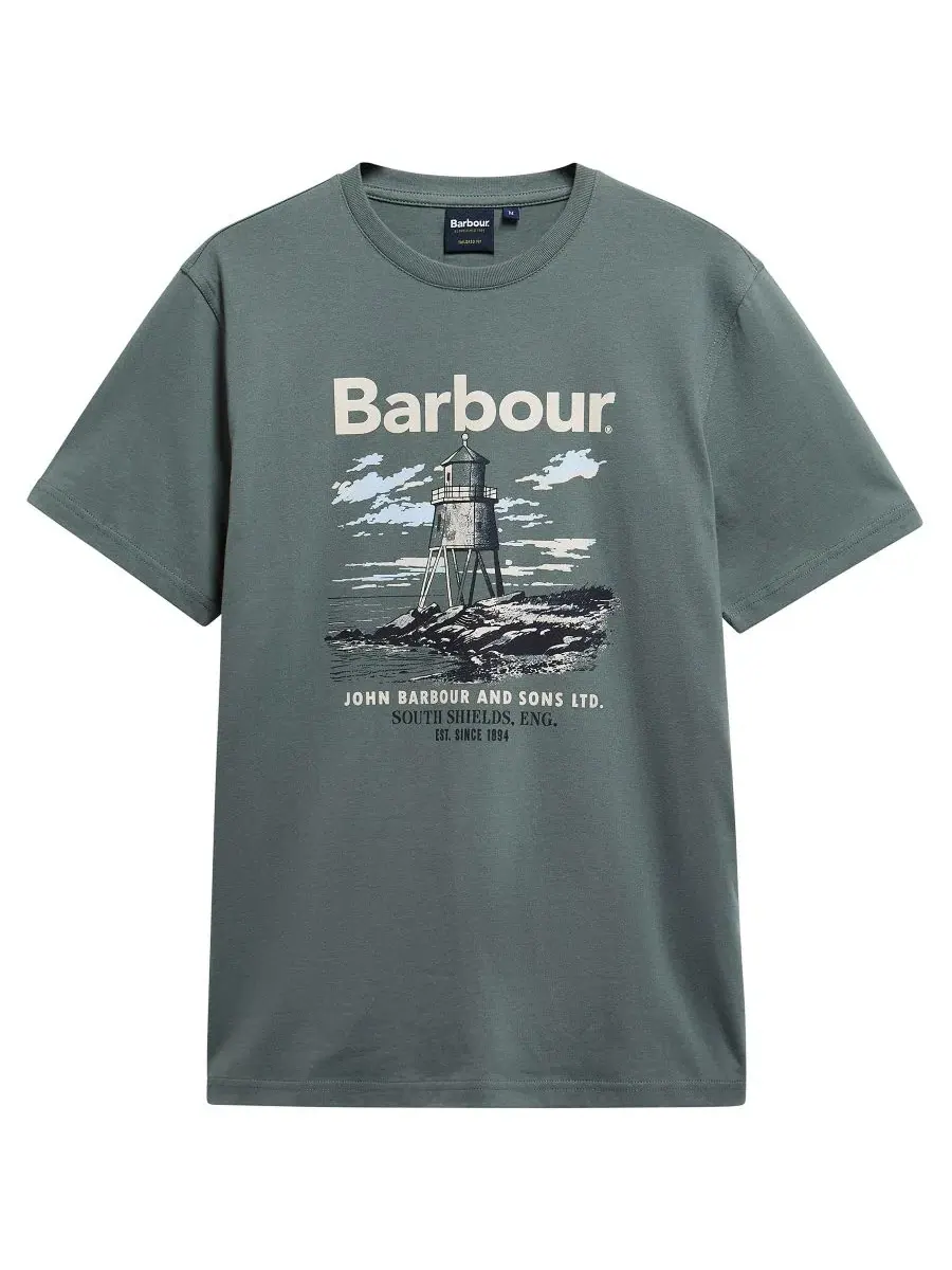 Футболка с графическим принтом Harbourside Barbour — изображение 5 из 5, винтаж бирюза