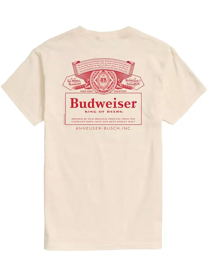 Мужская футболка Budweiser Core с коротким рукавом Airwaves — изображение 2 из 3, бежевый/бежевый