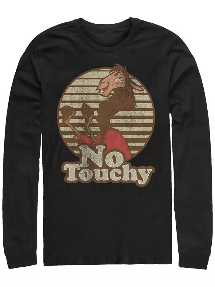 Disney Men's Emperor's New Groove Kuzco Llama No Touchy, футболка с длинным рукавом Fifth Sun — изображение 1 из 1, черный