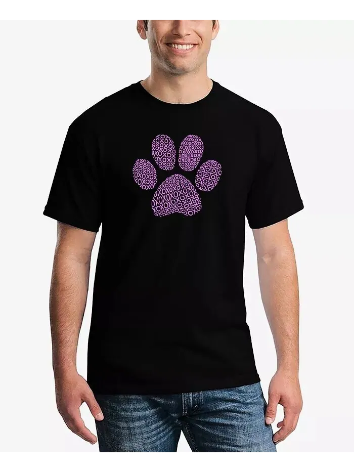 Мужская футболка XOXO Dog Paw Word Art с коротким рукавом LA Pop Art — изображение 1 из 3, черный