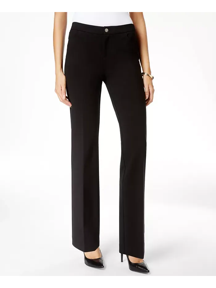 Узкие брюки с завышенной талией Petite Mid-Rise Pants Anne Klein — изображение 1 из 3, черный