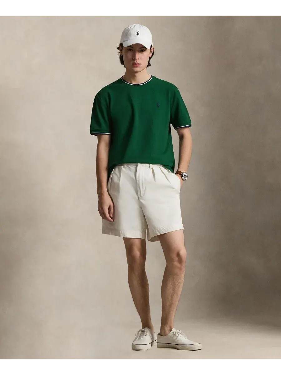 Футболка с коротким рукавом классического кроя из стрейч-сетки Polo Ralph Lauren — изображение 2 из 6, лесной зеленый
