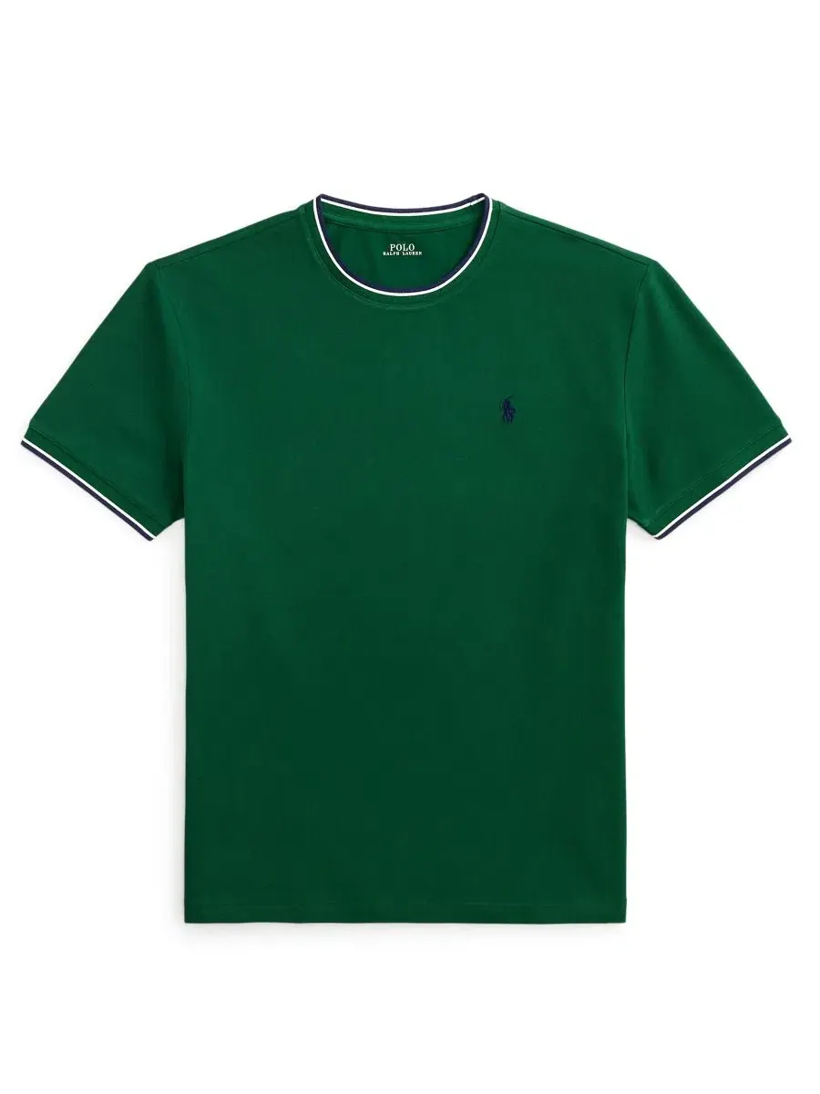 Футболка с коротким рукавом классического кроя из стрейч-сетки Polo Ralph Lauren — изображение 5 из 6, лесной зеленый