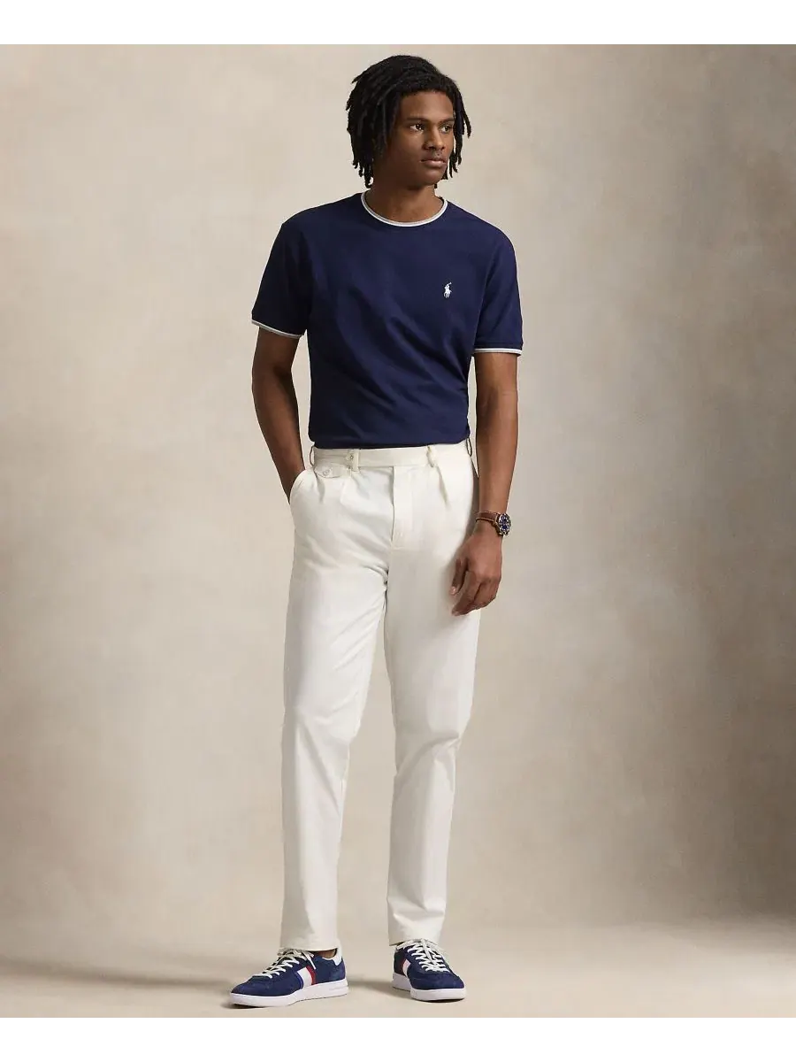 Футболка с круглым вырезом Classic-Fit Stretch Mesh Polo Ralph Lauren — изображение 2 из 6, темно-синий