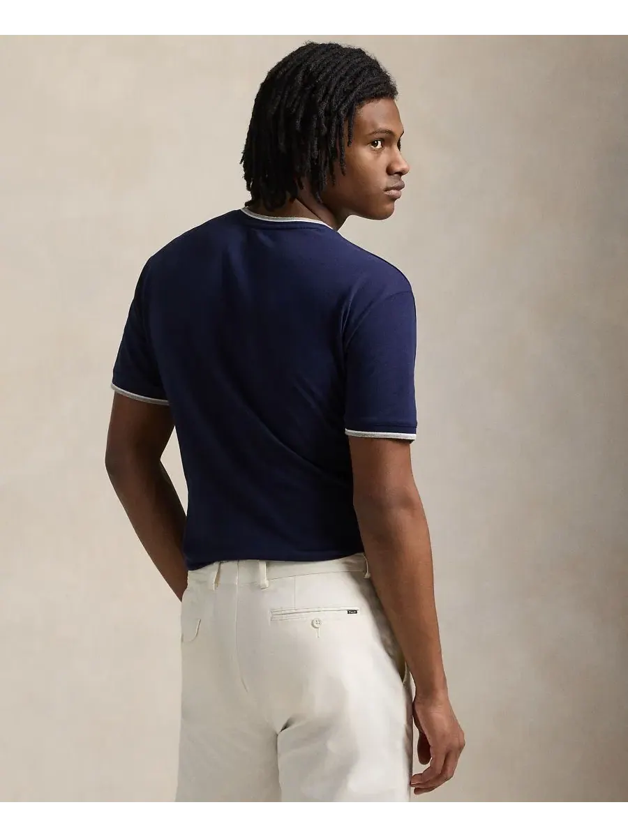 Футболка с круглым вырезом Classic-Fit Stretch Mesh Polo Ralph Lauren — изображение 4 из 6, темно-синий