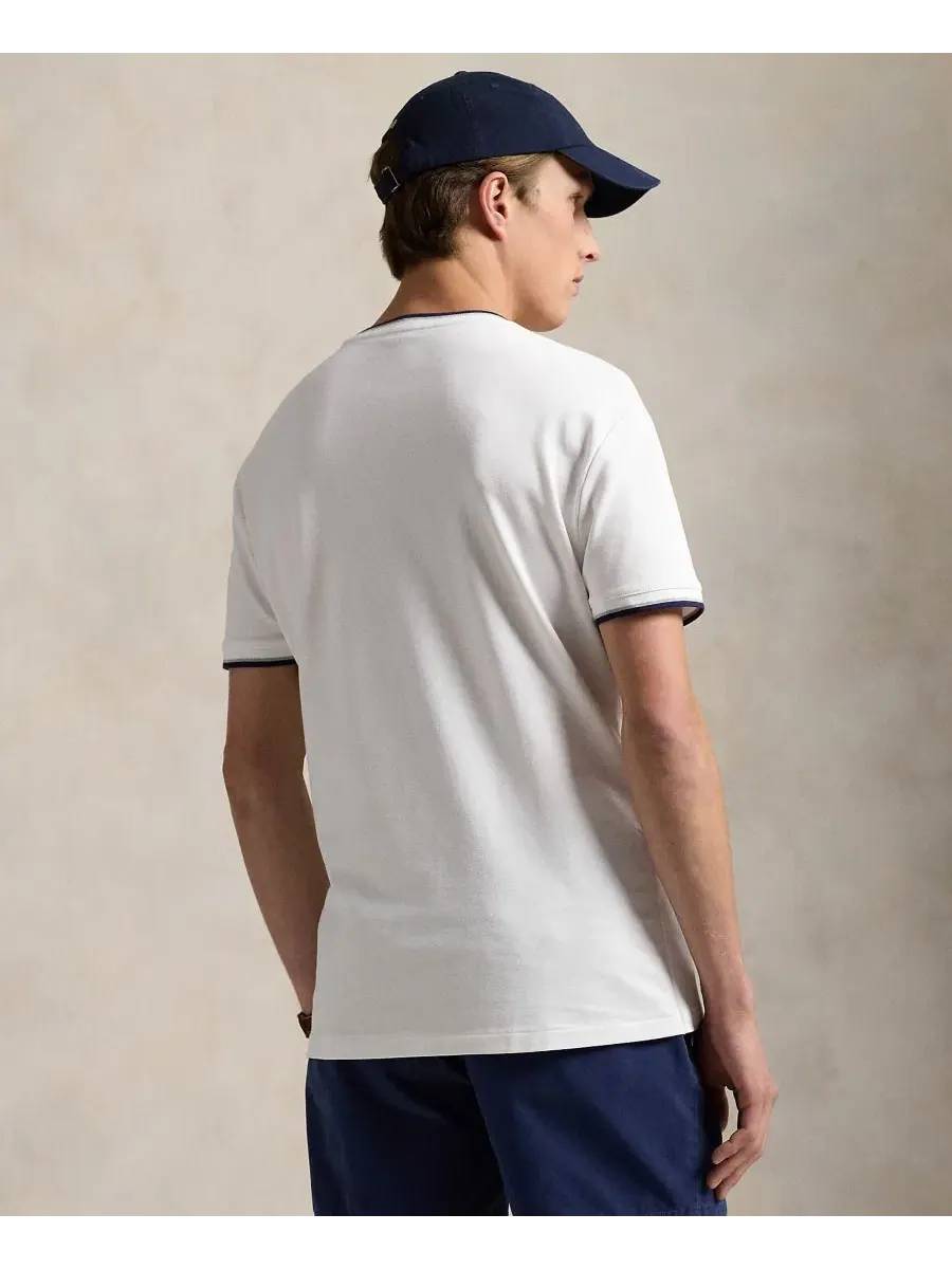 Футболка классическая из стрейч-сетки с вышивкой Polo Ralph Lauren — изображение 4 из 6, белый