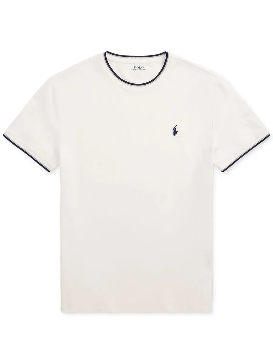 Футболка классическая из стрейч-сетки с вышивкой Polo Ralph Lauren — изображение 5 из 6, белый