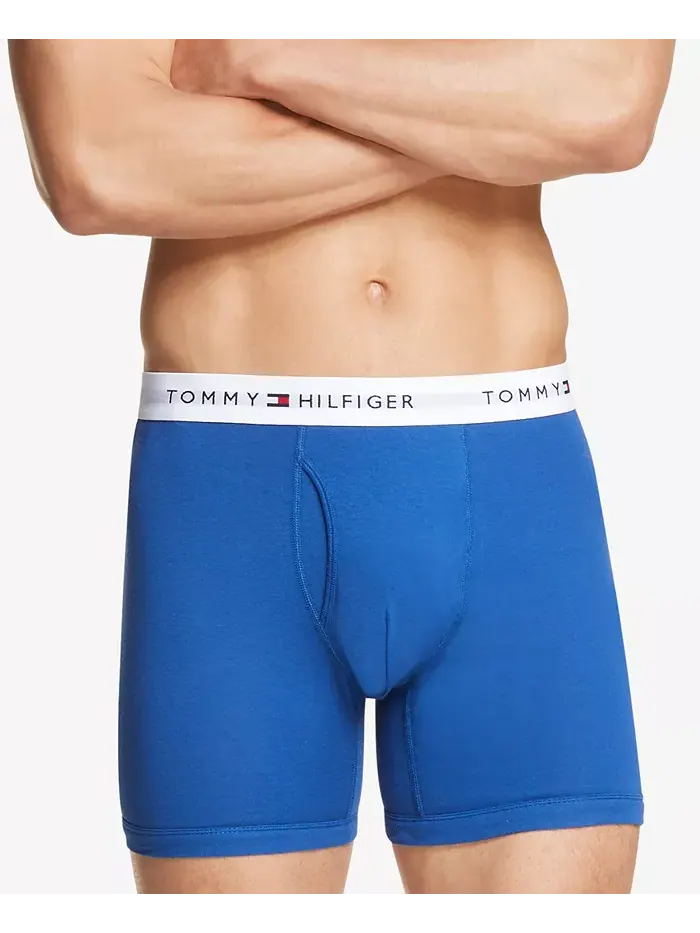 Мужские классические боксеры из хлопка, 3 шт Tommy Hilfiger — изображение 2 из 5, синий