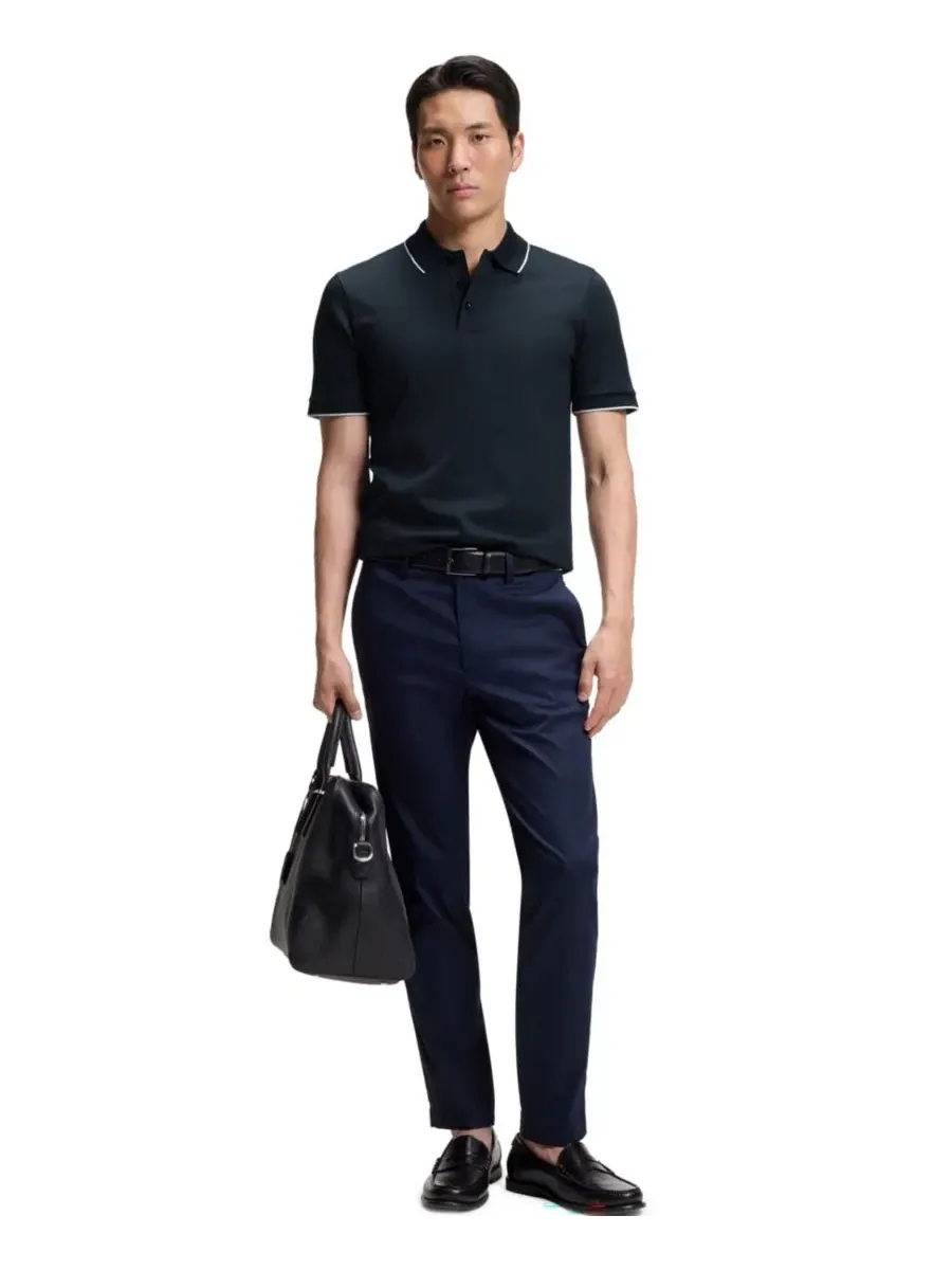 Поло с коротким рукавом Slim Fit Hugo Boss — изображение 4 из 5, синий