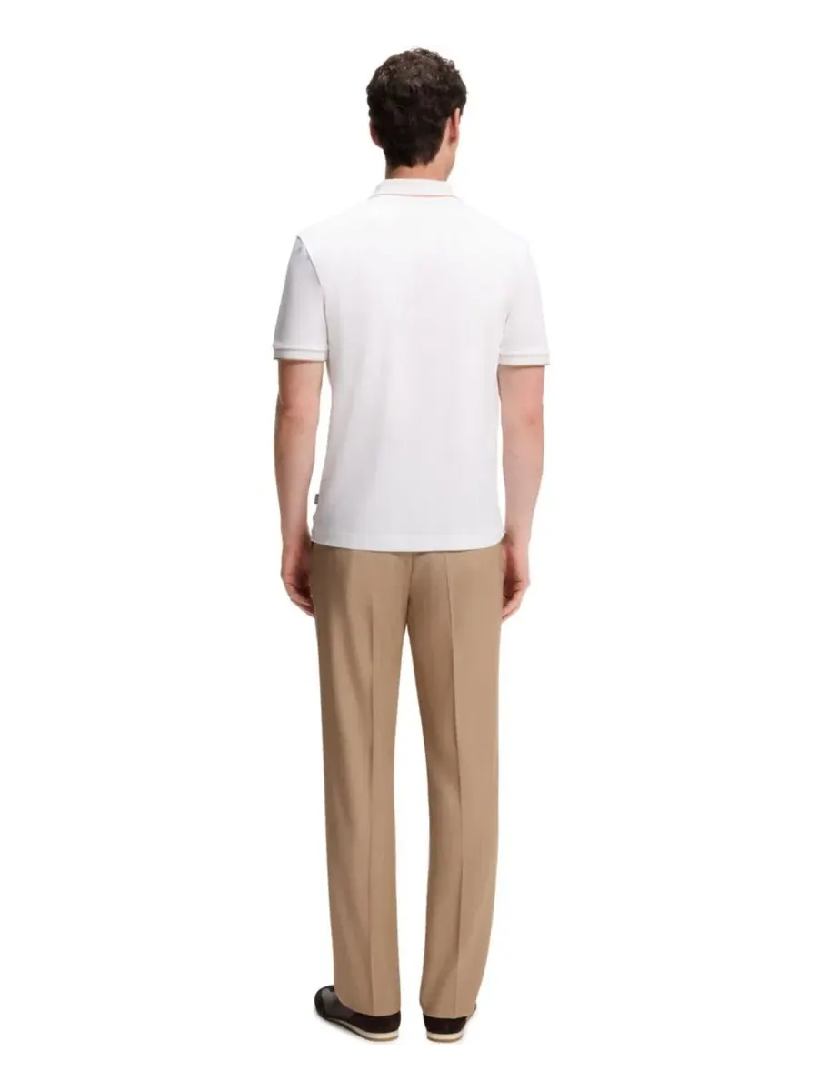 Поло с коротким рукавом из хлопка, Slim Fit Hugo Boss — изображение 4 из 5, белый