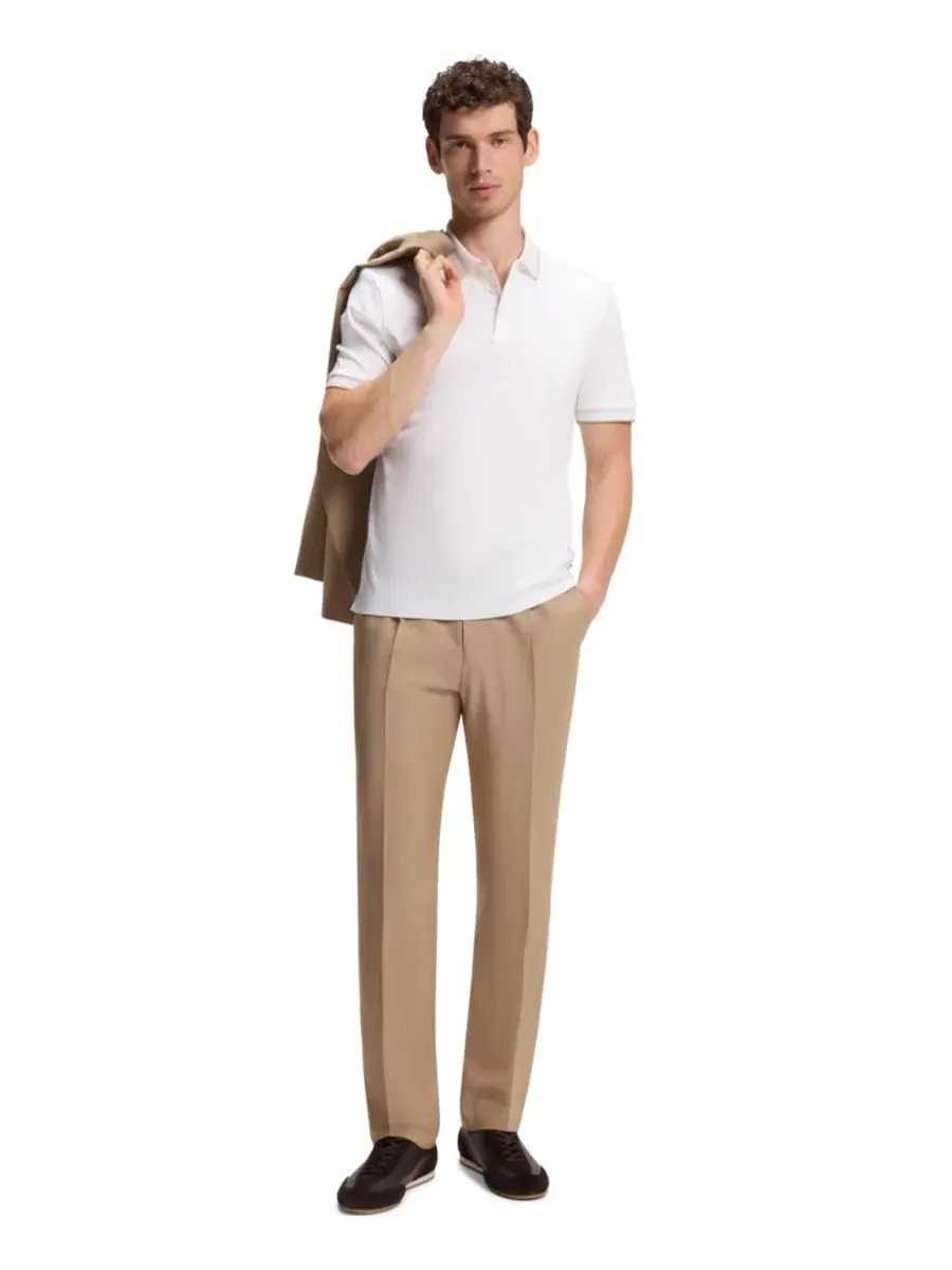Поло с коротким рукавом из хлопка, Slim Fit Hugo Boss — изображение 5 из 5, белый