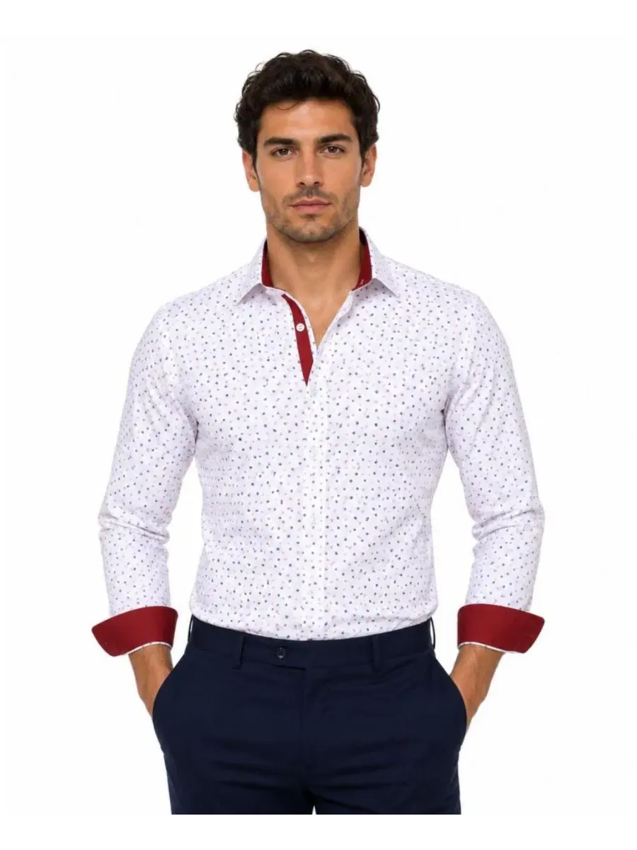 Мужская рубашка классическая с длинным рукавом, slim fit Elie Balleh — изображение 1 из 5, белый